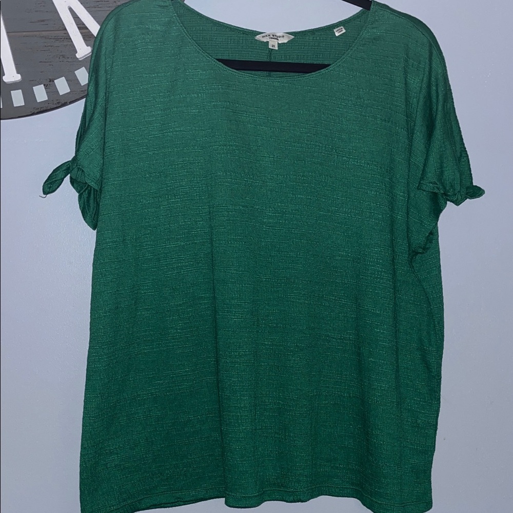 Max Studio green short sleeve top size 2X